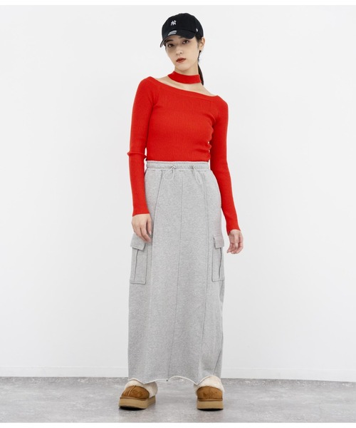 ANAP（アナップ）の「2WAYチョ-カーリブニット（ニット/セーター・レディース・レッド/カーキ/ブラック・FREE）」の17枚目の写真