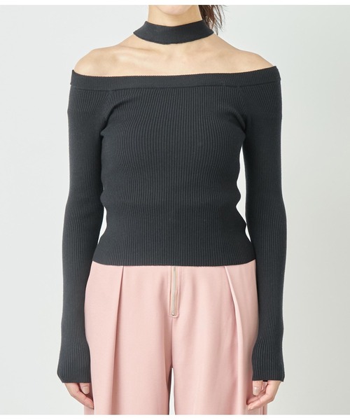 ANAP（アナップ）の「2WAYチョ-カーリブニット（ニット/セーター・レディース・レッド/カーキ/ブラック・FREE）」の20枚目の写真