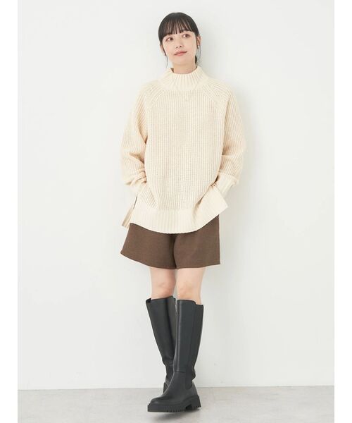 earth music&ecology（アースミュージックアンドエコロジー）の「マットベロアモールチュニック（チュニック・レディース・アイボリー/マスタード/ダークグレー/ブルー・FREE）」の5枚目の写真