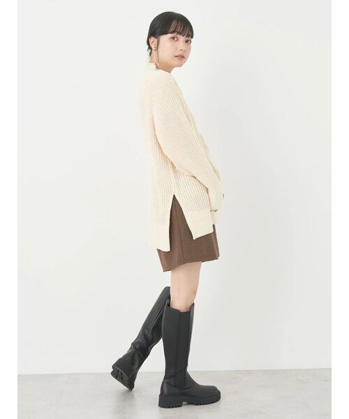 earth music&ecology（アースミュージックアンドエコロジー）の「マットベロアモールチュニック（チュニック・レディース・アイボリー/マスタード/ダークグレー/ブルー・FREE）」の6枚目の写真