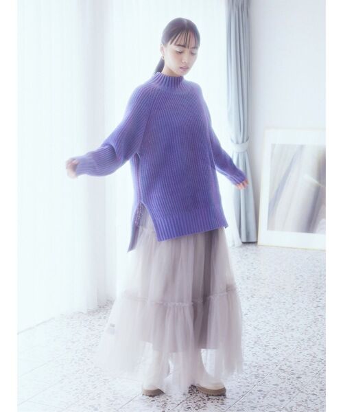 earth music&ecology（アースミュージックアンドエコロジー）の「マットベロアモールチュニック（チュニック・レディース・アイボリー/マスタード/ダークグレー/ブルー・FREE）」の13枚目の写真