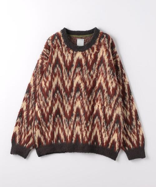 FACCIES（ファチーズ）の「＜FACCIES＞ コットン シャギー プルオーバー ニット（ニット/セーター・メンズ・ケリー/ワインレッド・1/2）」の2枚目の写真