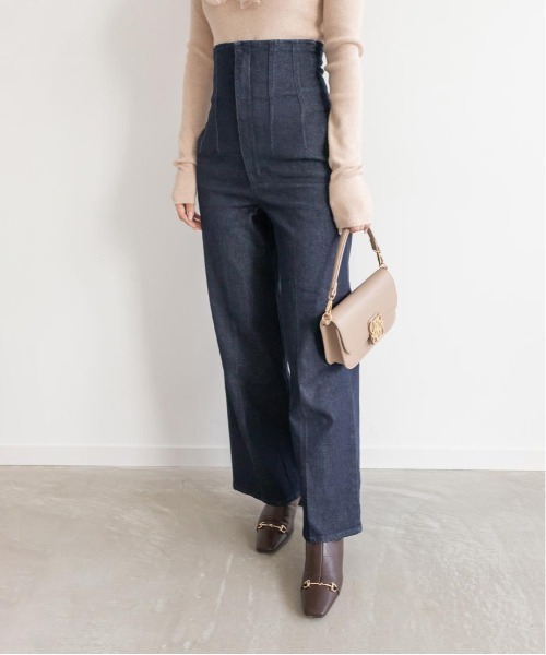 RANDA（ランダ）の「ハイウエストワイドデニムパンツ（デニムパンツ・レディース・ブラック/インディゴブルー・1/0）」の11枚目の写真