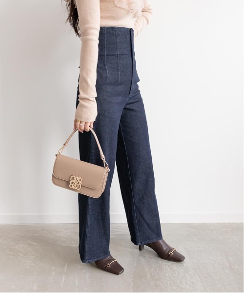 RANDA（ランダ）の「ハイウエストワイドデニムパンツ（デニムパンツ・レディース・ブラック/インディゴブルー・1/0）」の13枚目の写真