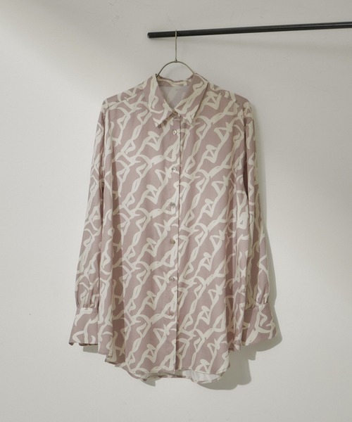 SALON adam et rope'（サロン アダム エ ロペ）の「シーサイドダンサープリントオーバーシャツ【セットアップ対応・洗える】（シャツ/ブラウス・レディース・イエロー系その他3・FREE）」の7枚目の写真