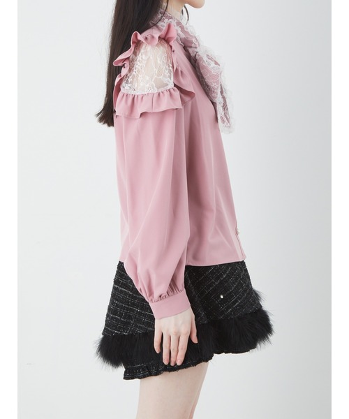 Ank Rouge(アンクルージュ)の「レースリボンタイブラウス(シャツ/ブラウス・レディース・ホワイト/ブラック/ピンク・M)」の13枚目の写真