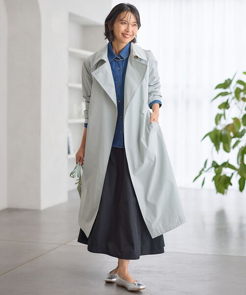 23区(ニジュウサンク)の「【Oggi4月号掲載】LIMONTA メモリータフタ コート(その他アウター・レディース・ブラウン系/グレー系/スモーキーグリーン系・32)」の14枚目の写真