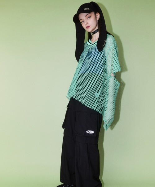 セール】CUT OFF SLEEVE MESH トップス（その他トップス）｜Candy 
