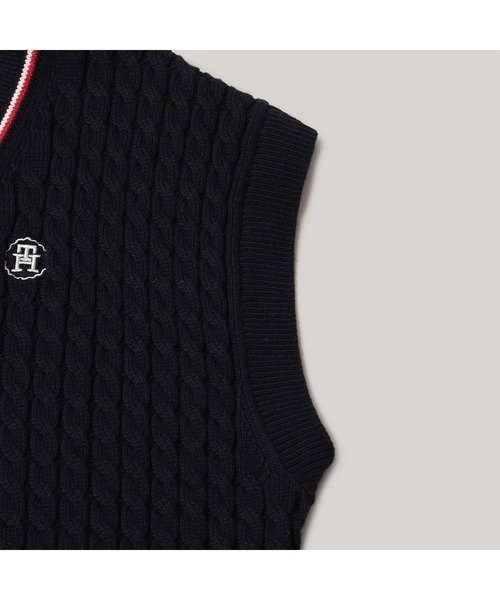 TOMMY HILFIGER（トミーヒルフィガー）の「リラックスVネックチュニックベスト（ベスト・レディース・ネイビー・X-SMALL/SMALL）」の4枚目の写真