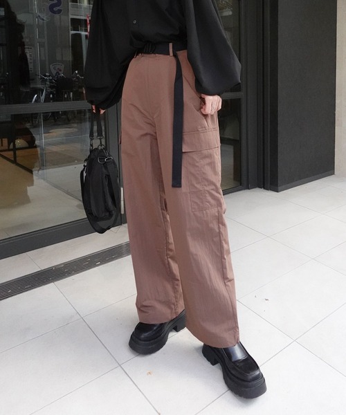 AURALEE ベルト付きカーゴパンツ セール】ロールアップ 2WAY ベルト付き カーゴパンツ（カーゴ