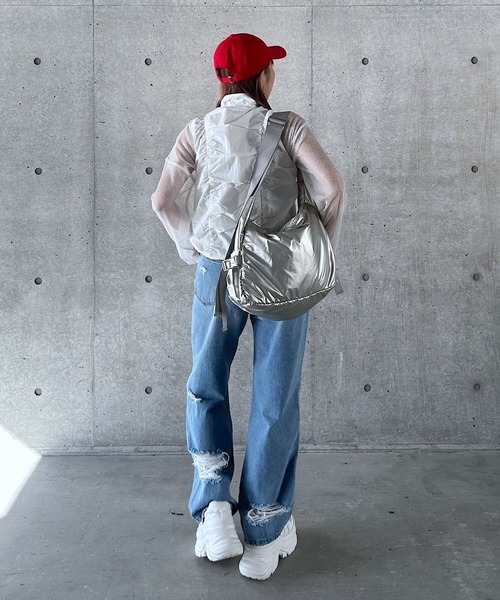 PAGEBOY（ページボーイ）の「シアーウインドベスト（ベスト・レディース・オフホワイト/チャコールグレー・FREE）」の8枚目の写真