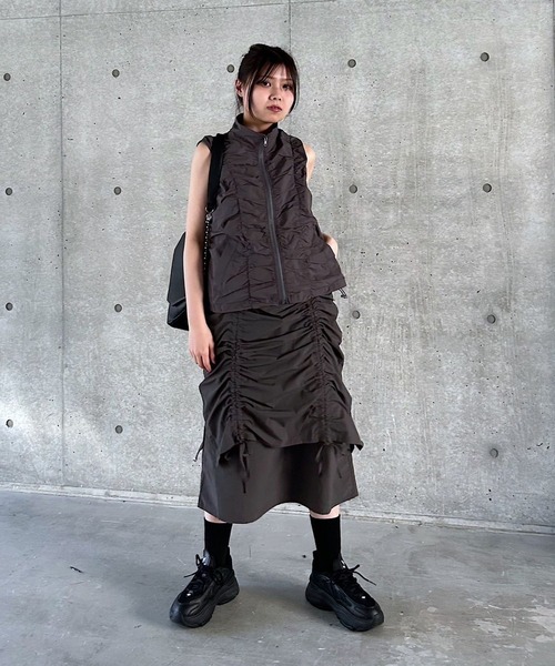 PAGEBOY（ページボーイ）の「シアーウインドベスト（ベスト・レディース・オフホワイト/チャコールグレー・FREE）」の12枚目の写真