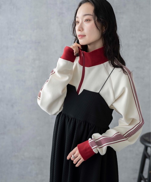 WEGO（ウィゴー）の「WEGO/ショートトラックジャケット（ジャージ・レディース・ホワイト系その他/ブラック/ホワイト/ピンク・FREE）」の18枚目の写真