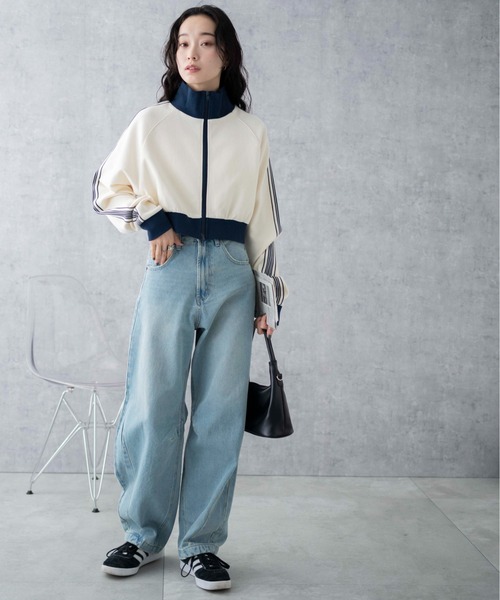 WEGO（ウィゴー）の「WEGO/ショートトラックジャケット（ジャージ・レディース・ホワイト系その他/ブラック/ホワイト/ピンク・FREE）」の9枚目の写真