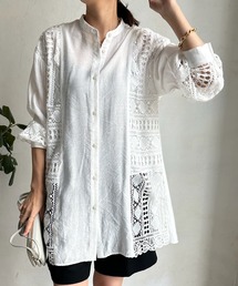 【WEB限定】 パネルレースチュニックシャツ