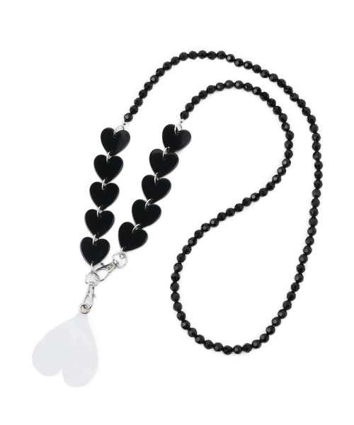 ROPE' PICNIC（ロペピクニック）の「ハートバラエティスマホマルチショルダーストラップ（スマホグッズ・レディース・ブラック/キナリ・FREE）」の4枚目の写真