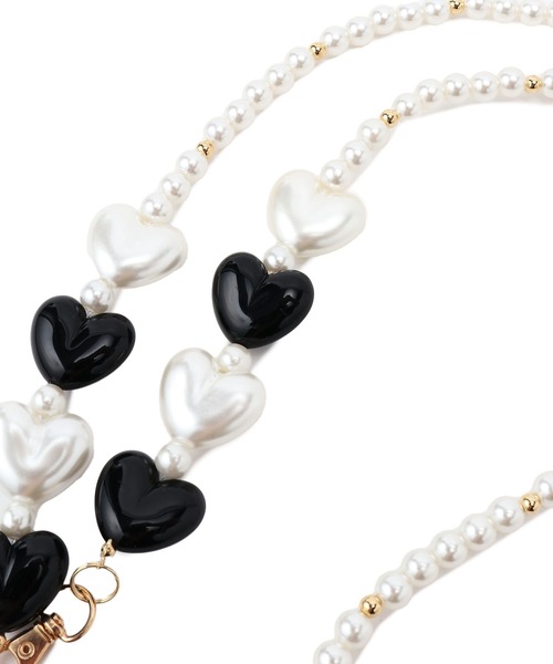 ROPE' PICNIC（ロペピクニック）の「ハートバラエティスマホマルチショルダーストラップ（スマホグッズ・レディース・ブラック/キナリ・FREE）」の7枚目の写真