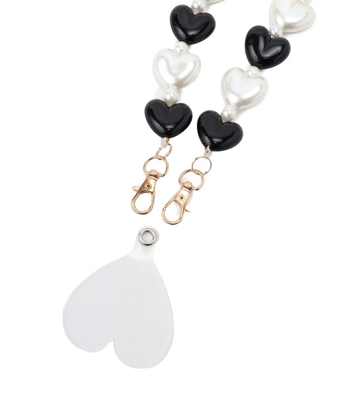 ROPE' PICNIC（ロペピクニック）の「ハートバラエティスマホマルチショルダーストラップ（スマホグッズ・レディース・ブラック/キナリ・FREE）」の3枚目の写真