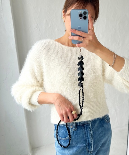 ROPE' PICNIC（ロペピクニック）の「ハートバラエティスマホマルチショルダーストラップ（スマホグッズ・レディース・ブラック/キナリ・FREE）」の9枚目の写真