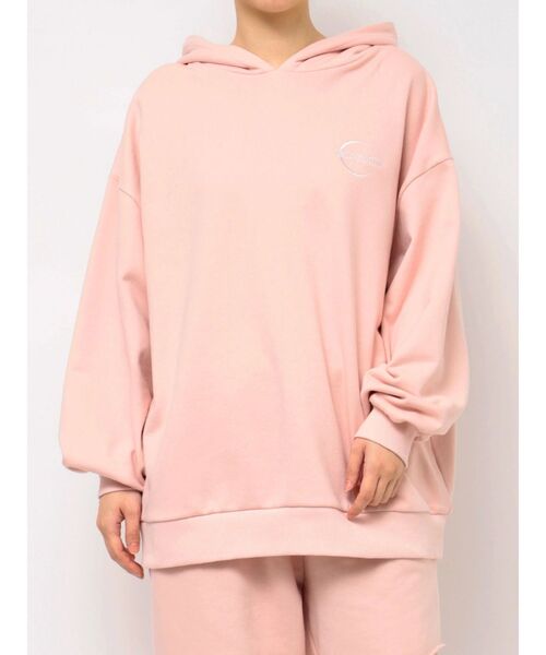 CALNAMUR(カルナムール)の「【セットアップ着用可能】JUST DOビックパーカー(パーカー・レディース・ホワイト/ピンク/ブラック・FREE)」の4枚目の写真
