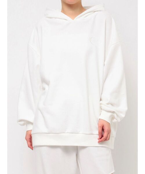 CALNAMUR(カルナムール)の「【セットアップ着用可能】JUST DOビックパーカー(パーカー・レディース・ホワイト/ピンク/ブラック・FREE)」の6枚目の写真