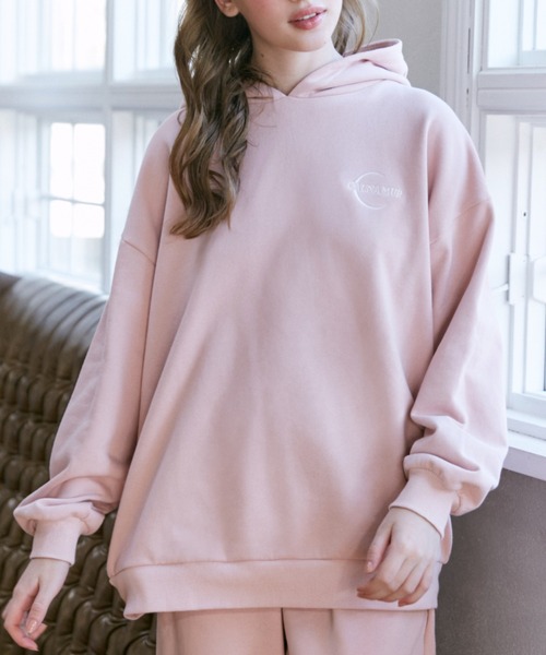 CALNAMUR(カルナムール)の「【セットアップ着用可能】JUST DOビックパーカー(パーカー・レディース・ホワイト/ピンク/ブラック・FREE)」の18枚目の写真