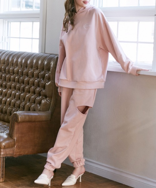 CALNAMUR(カルナムール)の「【セットアップ着用可能】JUST DOビックパーカー(パーカー・レディース・ホワイト/ピンク/ブラック・FREE)」の20枚目の写真