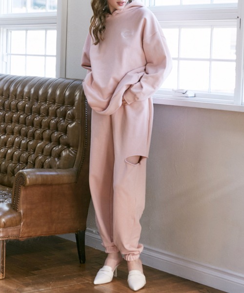 CALNAMUR(カルナムール)の「【セットアップ着用可能】JUST DOビックパーカー(パーカー・レディース・ホワイト/ピンク/ブラック・FREE)」の21枚目の写真