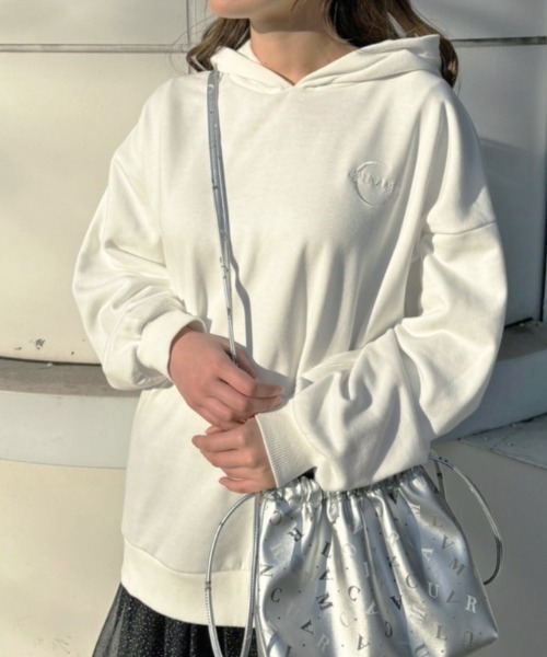 CALNAMUR(カルナムール)の「【セットアップ着用可能】JUST DOビックパーカー(パーカー・レディース・ホワイト/ピンク/ブラック・FREE)」の9枚目の写真