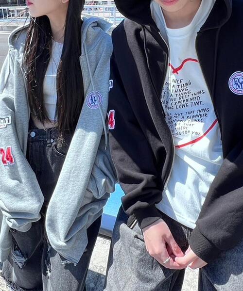 Figments（フィグメンツ）の「ワッペンビッグZIPパーカー（パーカー・レディース・ブラック/杢グレー・LARGE/X-LARGE）」の5枚目の写真