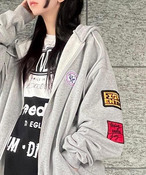 Figments（フィグメンツ）の「ワッペンビッグZIPパーカー（パーカー・レディース・ブラック/杢グレー・LARGE/X-LARGE）」の15枚目の写真