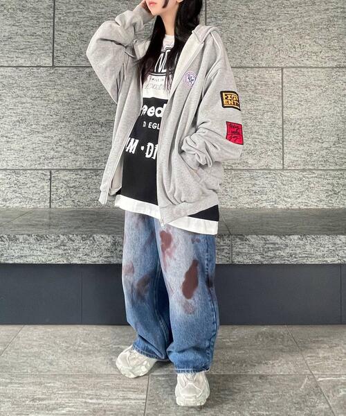 Figments（フィグメンツ）の「ワッペンビッグZIPパーカー（パーカー・レディース・ブラック/杢グレー・LARGE/X-LARGE）」の16枚目の写真