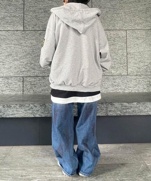 Figments（フィグメンツ）の「ワッペンビッグZIPパーカー（パーカー・レディース・ブラック/杢グレー・LARGE/X-LARGE）」の18枚目の写真