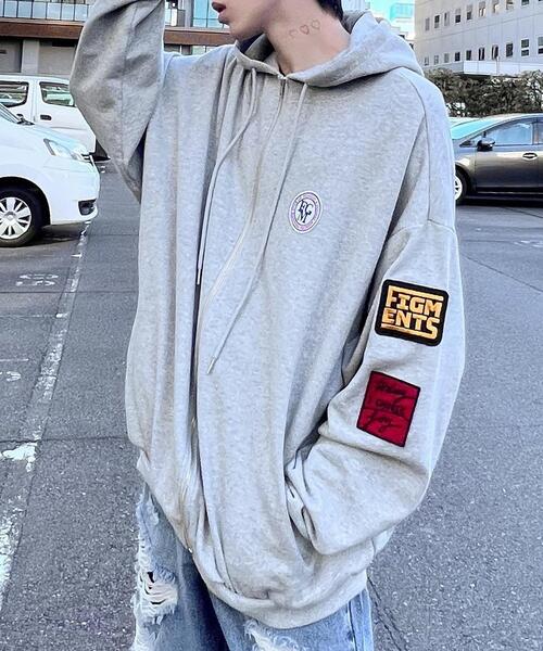 Figments（フィグメンツ）の「ワッペンビッグZIPパーカー（パーカー・レディース・ブラック/杢グレー・LARGE/X-LARGE）」の21枚目の写真