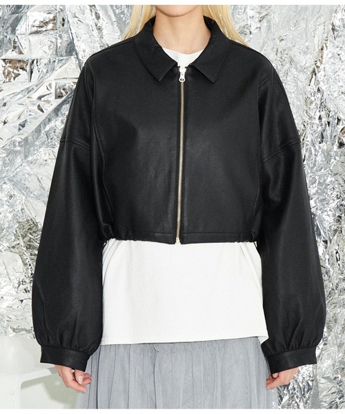 Settimissimo（セッティミッシモ）の「レザータッチ ボリュームスリーブ ブルゾン（ブルゾン・レディース・ブラック・FREE）」の8枚目の写真