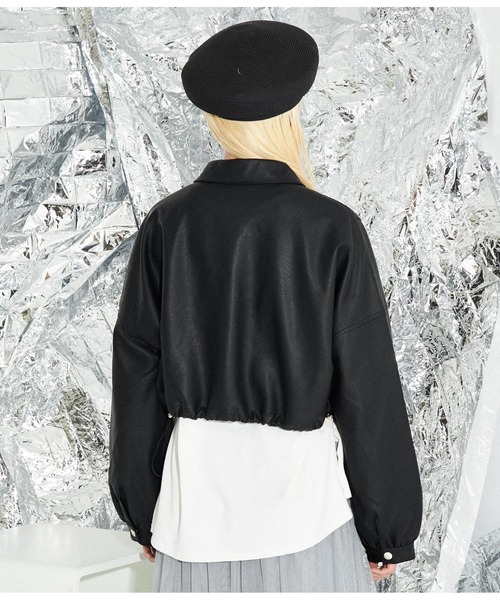 Settimissimo（セッティミッシモ）の「レザータッチ ボリュームスリーブ ブルゾン（ブルゾン・レディース・ブラック・FREE）」の10枚目の写真