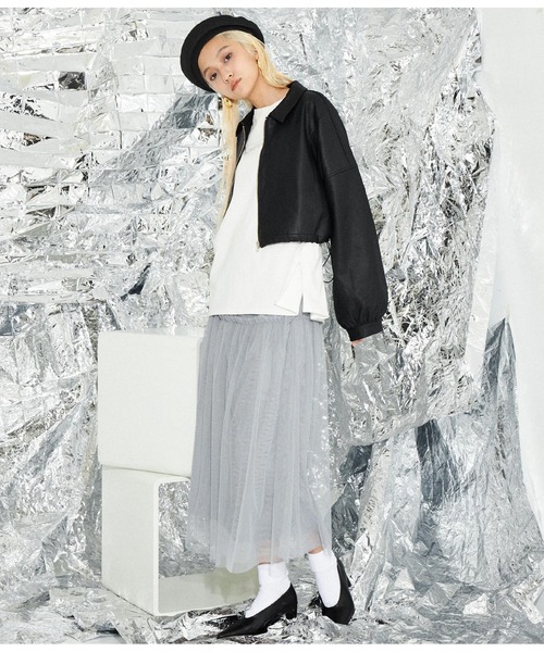 Settimissimo（セッティミッシモ）の「レザータッチ ボリュームスリーブ ブルゾン（ブルゾン・レディース・ブラック・FREE）」の7枚目の写真