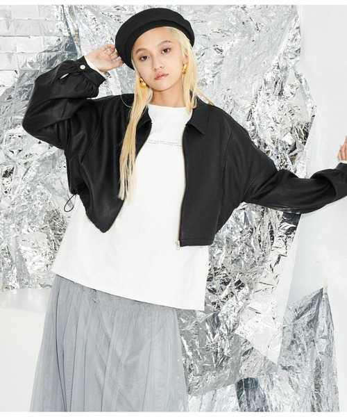 Settimissimo（セッティミッシモ）の「レザータッチ ボリュームスリーブ ブルゾン（ブルゾン・レディース・ブラック・FREE）」の14枚目の写真