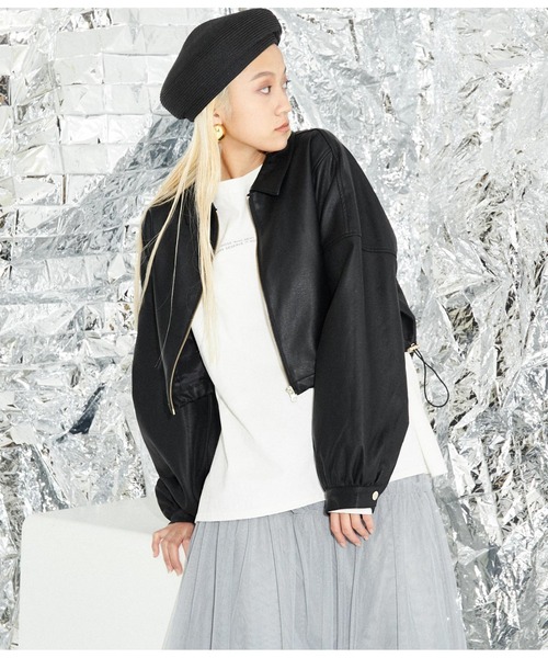 Settimissimo（セッティミッシモ）の「レザータッチ ボリュームスリーブ ブルゾン（ブルゾン・レディース・ブラック・FREE）」の15枚目の写真