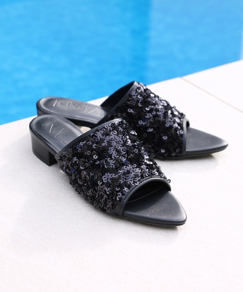 VIVIAN（ヴィヴィアン）の「ポインテッドトゥスパンコールミュールサンダル（サンダル・レディース・シルバー/ブラック/ゴールド・S/M/L/LL）」の6枚目の写真