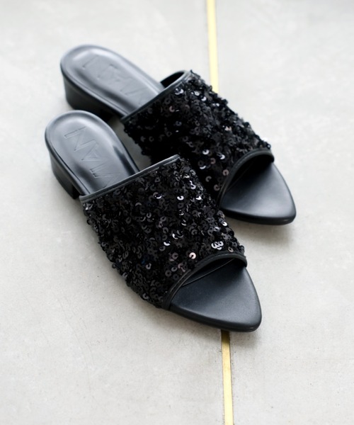 VIVIAN（ヴィヴィアン）の「ポインテッドトゥスパンコールミュールサンダル（サンダル・レディース・シルバー/ブラック/ゴールド・S/M/L/LL）」の8枚目の写真