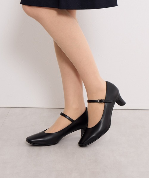 【極美品】卑弥呼　ヒミコ　パンプス　アンクル　ストラップ　黒　22.5 ヒミコHIMIKO卑弥呼 レザー ストラップ メッシュパンプス ドット