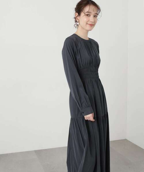 N.（N. Natural Beauty Basic）（エヌエヌナチュラルビューティーベーシック）の「◆【S Size Line】ウエストシャーリングとろみワンピース（ワンピース・レディース・ベージュ/イエロー/チャコールグレー/グレー系その他・SMALL/MEDIUM）」の7枚目の写真