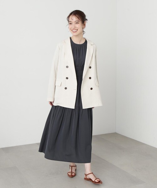 N.（N. Natural Beauty Basic）（エヌエヌナチュラルビューティーベーシック）の「◆【S Size Line】ウエストシャーリングとろみワンピース（ワンピース・レディース・ベージュ/イエロー/チャコールグレー/グレー系その他・SMALL/MEDIUM）」の10枚目の写真