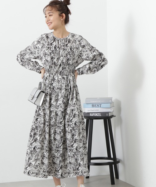 N.（N. Natural Beauty Basic）（エヌエヌナチュラルビューティーベーシック）の「◆【S Size Line】ウエストシャーリングとろみワンピース（ワンピース・レディース・ベージュ/イエロー/チャコールグレー/グレー系その他・SMALL/MEDIUM）」の3枚目の写真