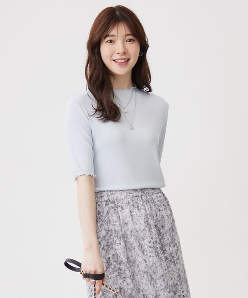 ANY SIS（エニィスィス）の「シアー インナー（Tシャツ/カットソー・レディース・スカイブルー系/ライトイエロー系/アイボリー系/グレー系/ワイン系/ダークグリーン系・2）」の4枚目の写真