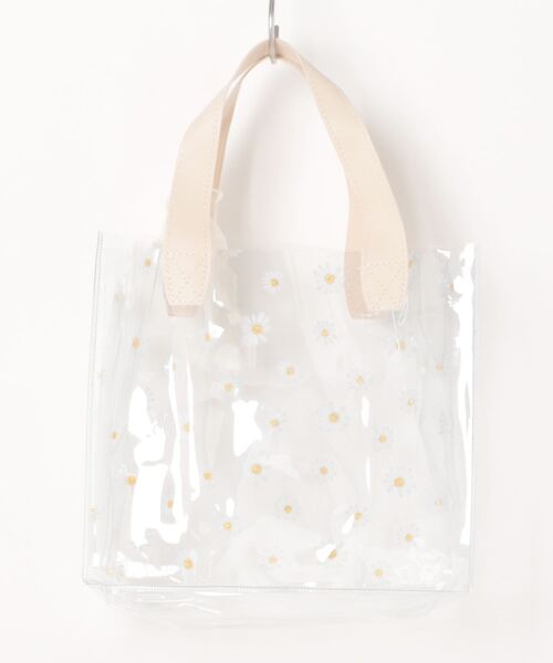 Mignonjour（ミニョンジュール）の「Mignonjour/デイジー柄クリアバッグ(大)M2299（トートバッグ・レディース・ベージュ/ベージュ系1/ピンク・FREE）」の4枚目の写真