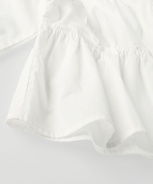 BRANSHES（ブランシェス）の「【プチレディ/ お揃い】スカラップ×フリルブラウス（シャツ/ブラウス・キッズ・オフホワイト/ブラック・120/130/140/150/110/90/100）」の9枚目の写真