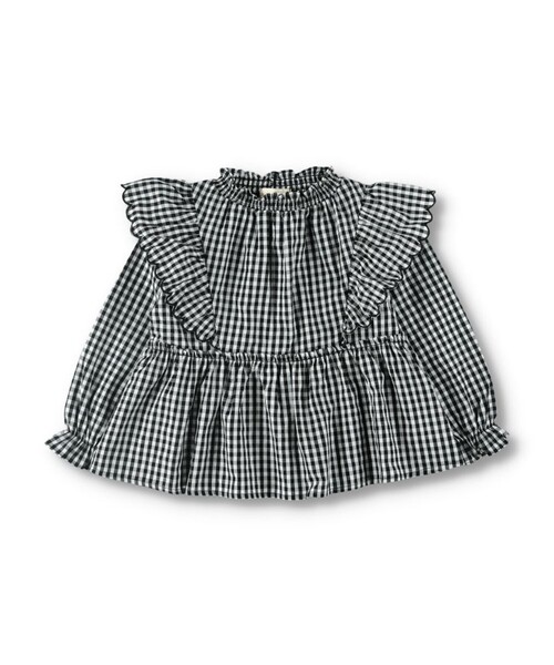 BRANSHES（ブランシェス）の「【プチレディ/ お揃い】スカラップ×フリルブラウス（シャツ/ブラウス・キッズ・オフホワイト/ブラック・120/130/140/150/110/90/100）」の14枚目の写真