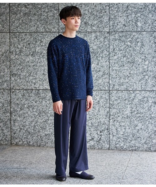 ADAM ET ROPE'(アダムエロペ)の「キャンバス×スムースレザー ストレートチップスリッポン(スリッポン・メンズ・ネイビー/ブラウン/ブラック・41/43/42/44)」の13枚目の写真